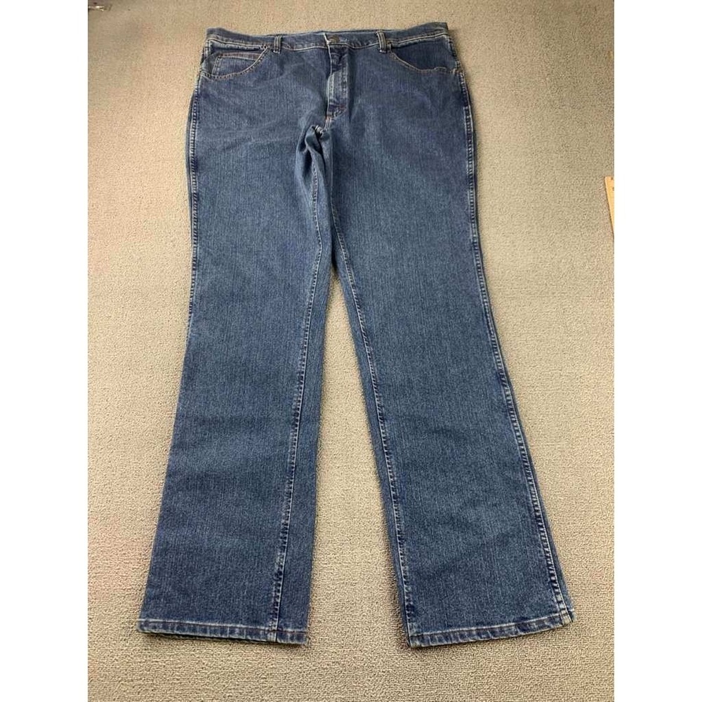 Wrangler Jeans Men 42x34 Cowboy Cut Slim Fit Blue Premium Performance Stretch